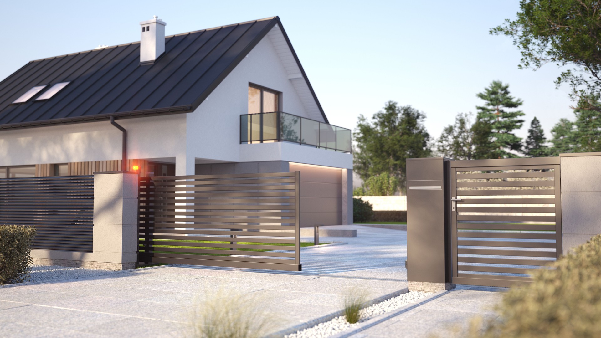 Automatic Sliding Gate and house